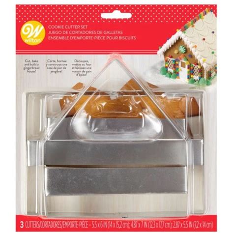 wilton 3 piece gingerbread house metal cookie cutters|wilton comfort grip cookie cutters.